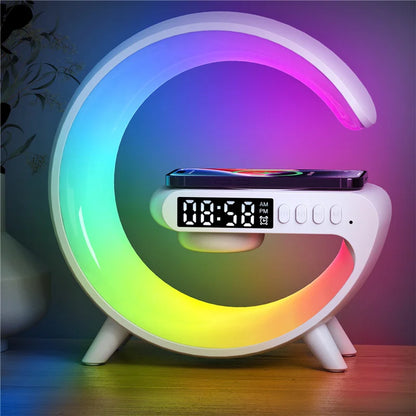 Wireless Charger Pad Stand Speaker TF Card RGB Night Light Lamp