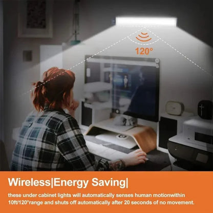 PIR Motion Sensor LED Under Cabinet Lamp Dimmable Rechargeable
