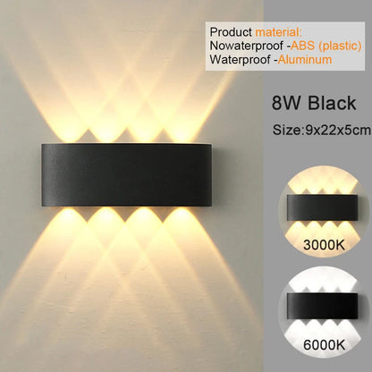 LED Wall Sconces Modern Indoor Outdoor Lamp, White Up Down Wall