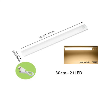 PIR Motion Sensor LED Under Cabinet Lamp Dimmable Rechargeable