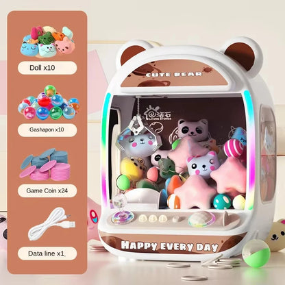 Doll Machine Kids Coin Operated Play Game Mini Claw Catch Toy