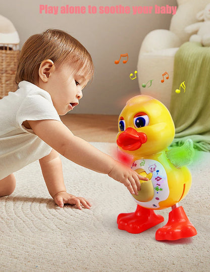 Electric Dancing Duck Funny Blink Eyes Flashing Light Shak Gift