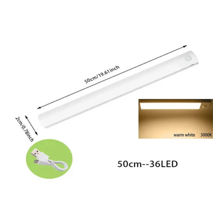 PIR Motion Sensor LED Under Cabinet Lamp Dimmable Rechargeable
