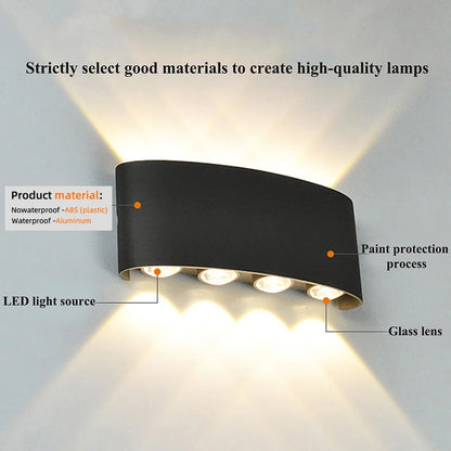 LED Wall Sconces Modern Indoor Outdoor Lamp, White Up Down Wall