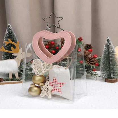 Gift Bag With Heart-shaped Handles,Bridal Party,Clear Gift Bag,Heart Shape