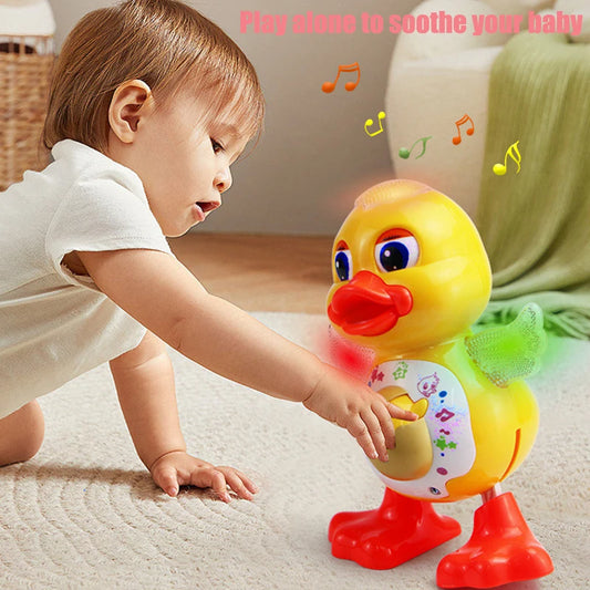 Electric Dancing Duck Funny Blink Eyes Flashing Light Shak Gift