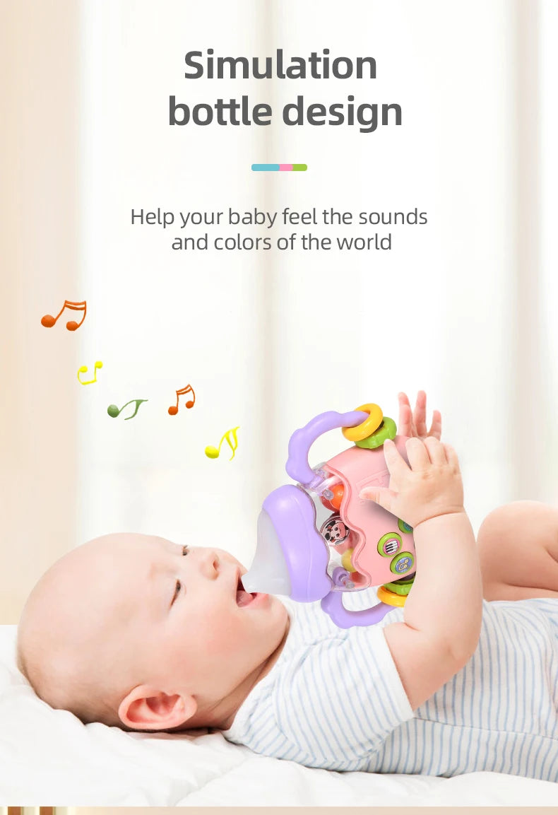 Baby Bottle Toy Education Early Education Music Rattle Can Bite Gums