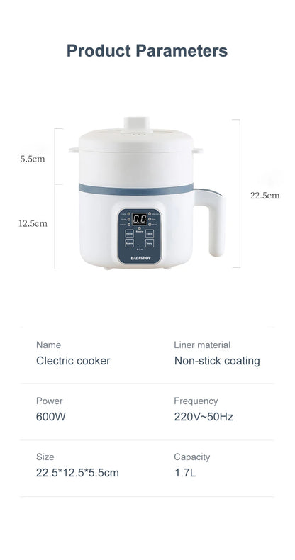 Mini Electric Rice Cooker Household Multicooker Steamer for Kitchen