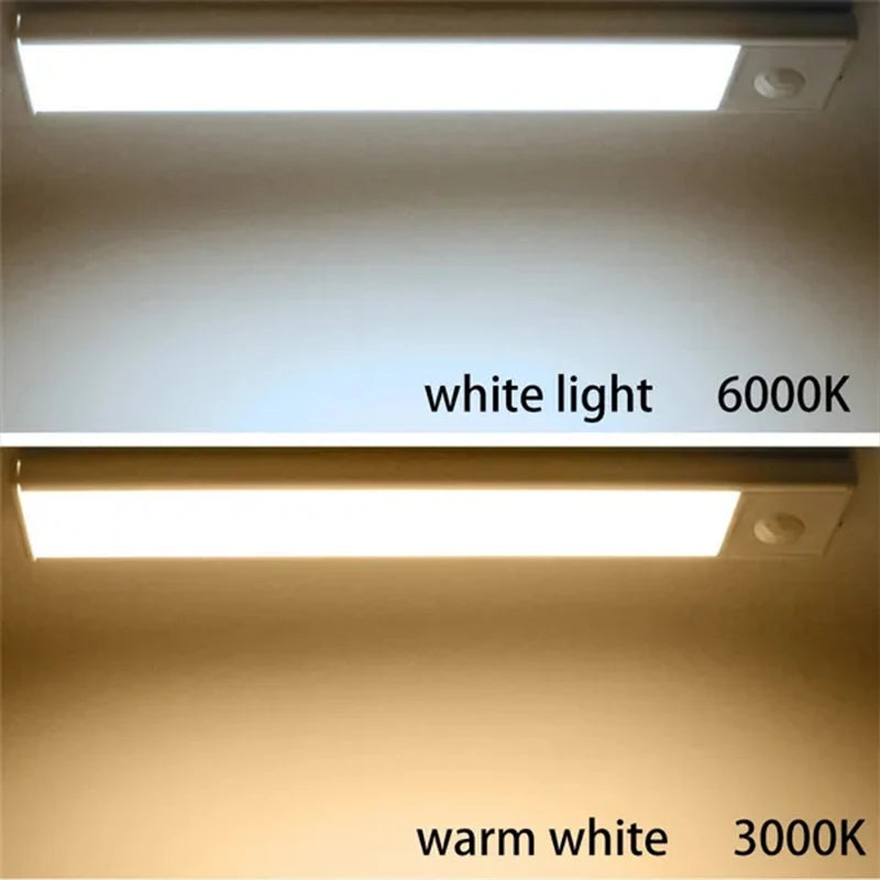 PIR Motion Sensor LED Under Cabinet Lamp Dimmable Rechargeable