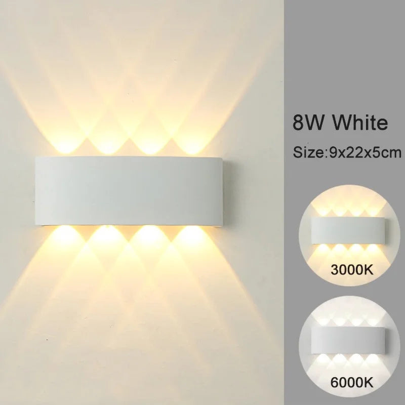 LED Wall Sconces Modern Indoor Outdoor Lamp, White Up Down Wall